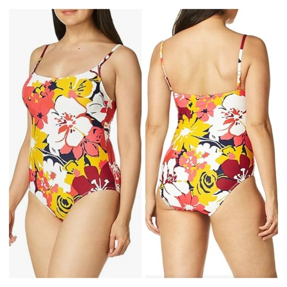 Anne‎ Cole Maillot Floral One-Piece Swimsuit 6 NWT